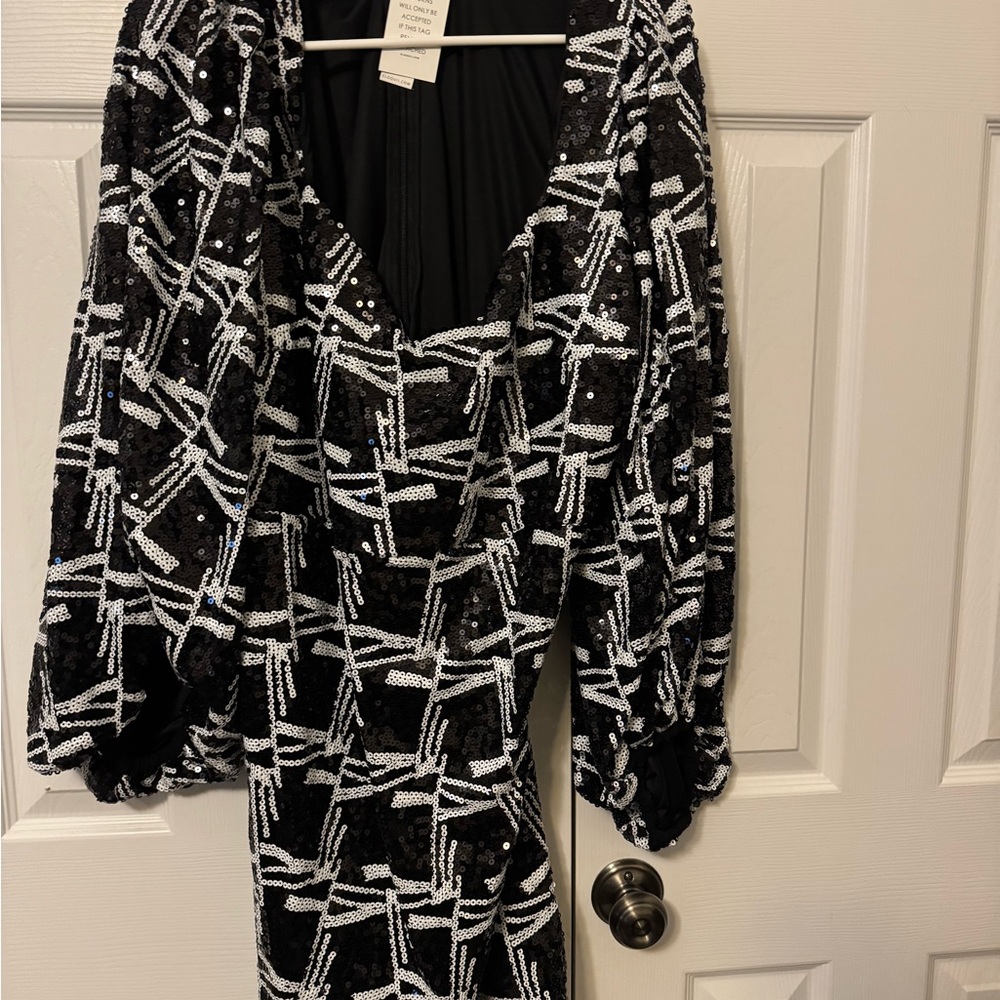NWT Eloquii Black and White Sequin Dress SIZE 18